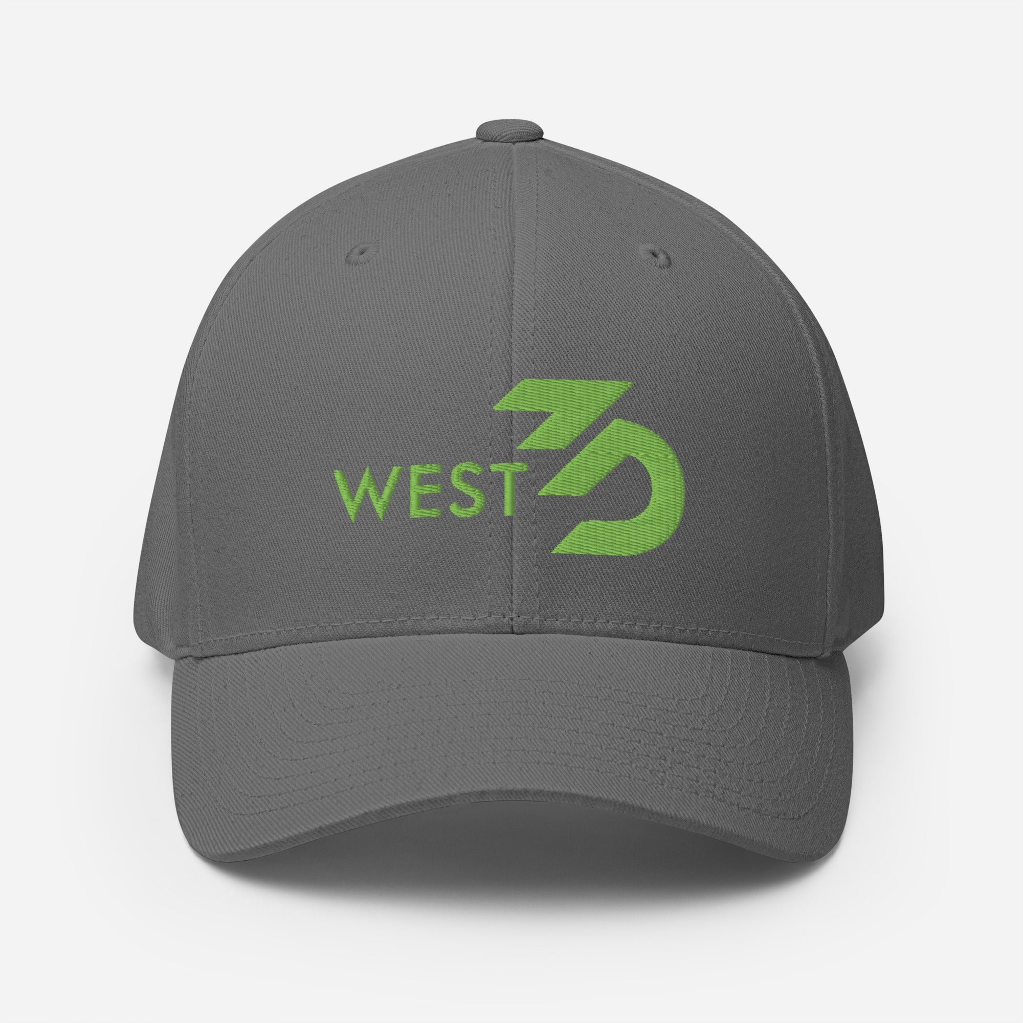 West3D Closed Back Structured Cap - FlexFit - Grey - West3D 3D Printing Supplies - West3D Printing