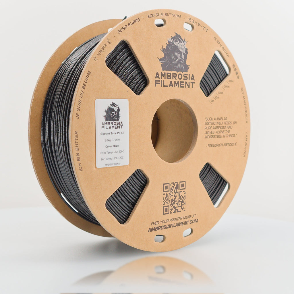 Spool Pc AMBROSIA PC-CF Filament of the Gods - 1KG Bambu AMS Friendly Cardboard