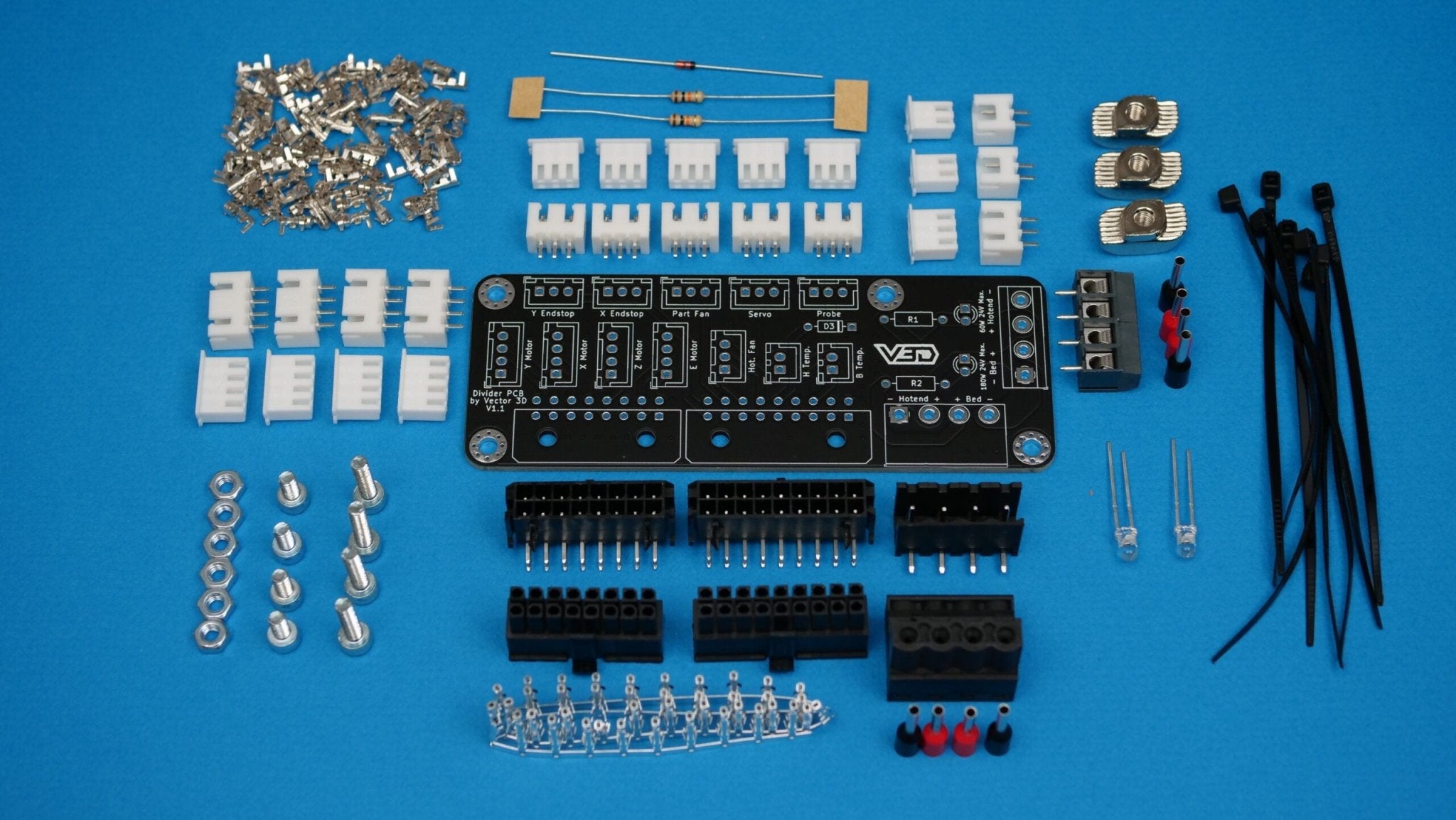 Divider Breakout PCB (Board and Kit) for 3D Printers (RatRig) V3D - Vector 3D - West3D Printing - Vector3D