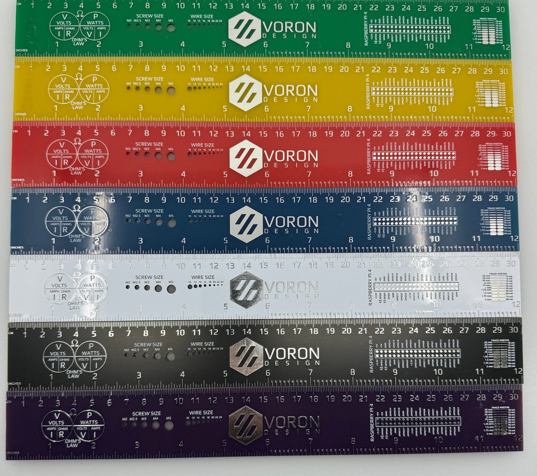 Never Grow Up Ruler - Voron Design PCB Ruler Multi-functional (Multiple Colors) - West3D 3D Printing Supplies - HartK