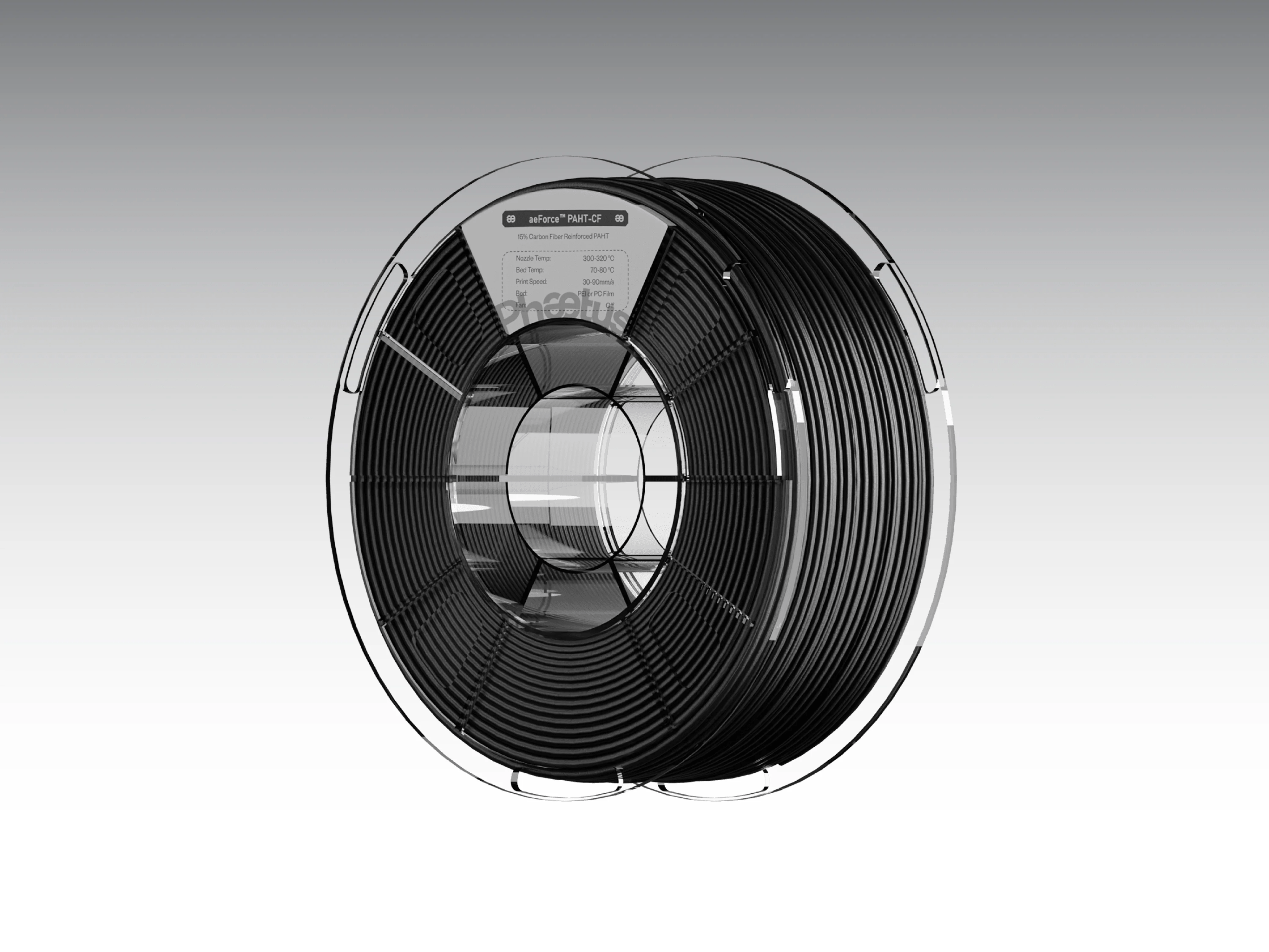 Phaetus aeForce PAHT-CF 15% Carbon Fiber Filled High Temp Nylon Co-extrusion (aeCoating) 3D Printer Filament 1KG 1.75mm - West3D Printing - Phaetus
