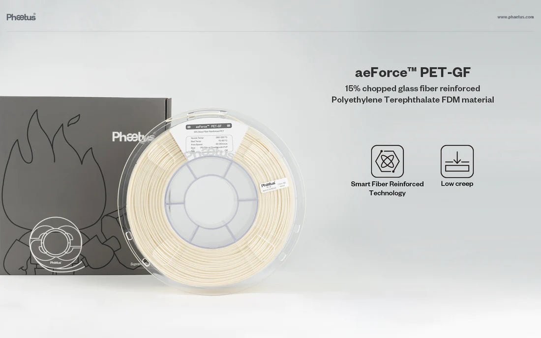 Phaetus aeForce PET-GF 15% Glass Filled PETG 3D Printer Filament 1KG 1.75mm - West3D Printing - Phaetus