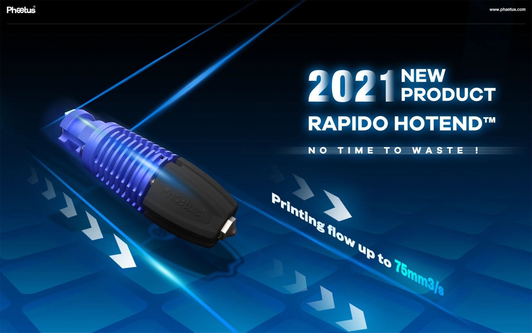 Phaetus Rapido (Rapido 2) Hot End (Hotend) - UHF / HF Standard and Plus (104NT and PT1000) - West3D Printing - Phaetus