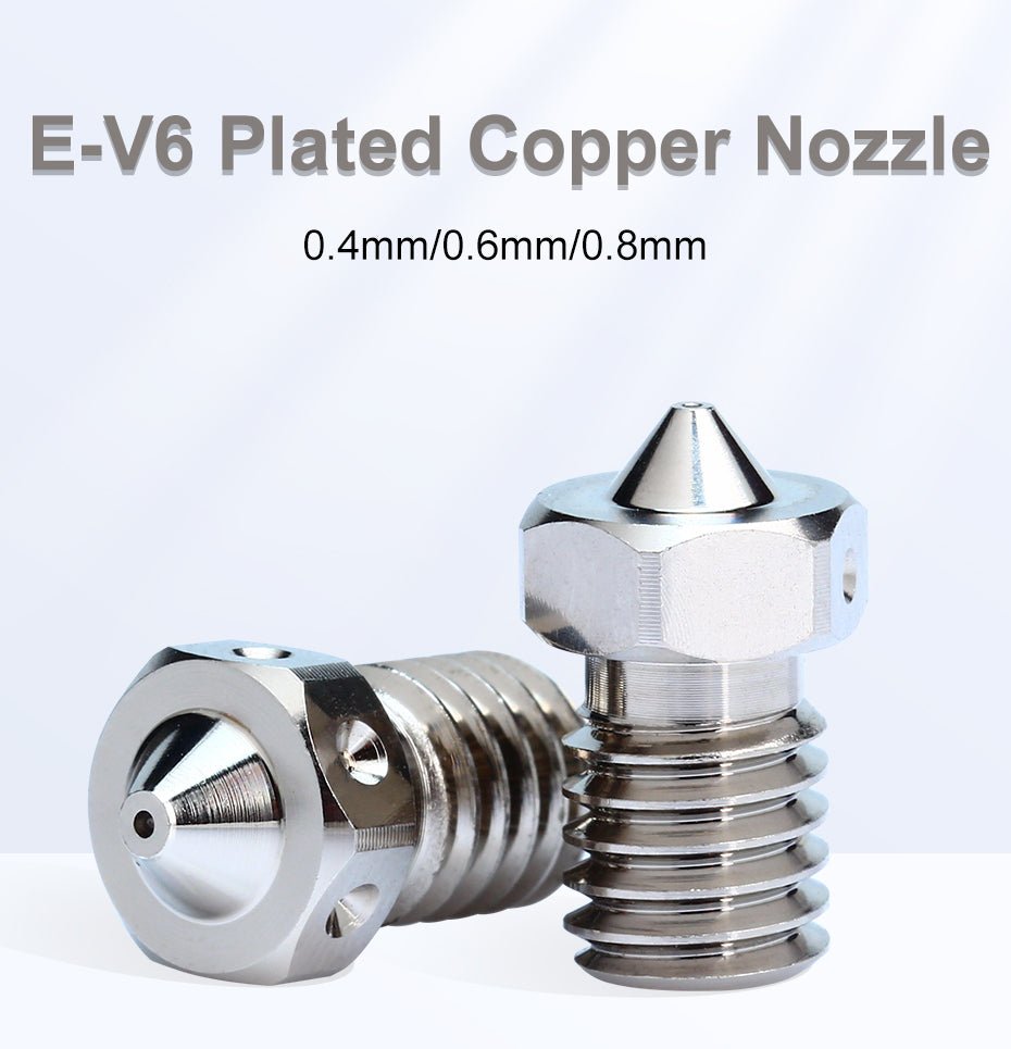 Plated Copper V6 Nozzles (.4mm, .6mm, .8mm) - E3D TriangleLab - West3D Printing - Trianglelab