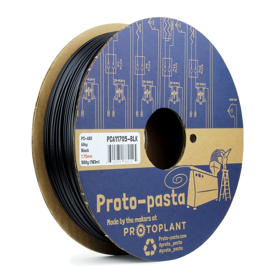 ProtoPasta High Temperature PC-ABS Alloy Filament 1.75mm (Cardboard Spools - 500g) Polycarbonate-ABS Alloy - West3D Printing - ProtoPasta